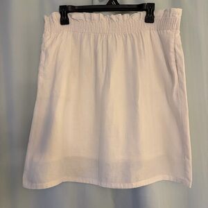 J Crew Women’s White Linen Elastic Waist Mini Skirt, size 8